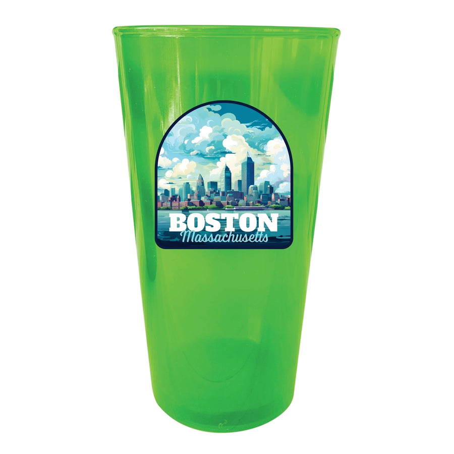 Boston Massachusetts A Souvenir Plastic 16 oz pint Image 1