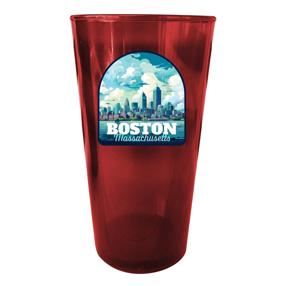 Boston Massachusetts A Souvenir Plastic 16 oz pint Image 2