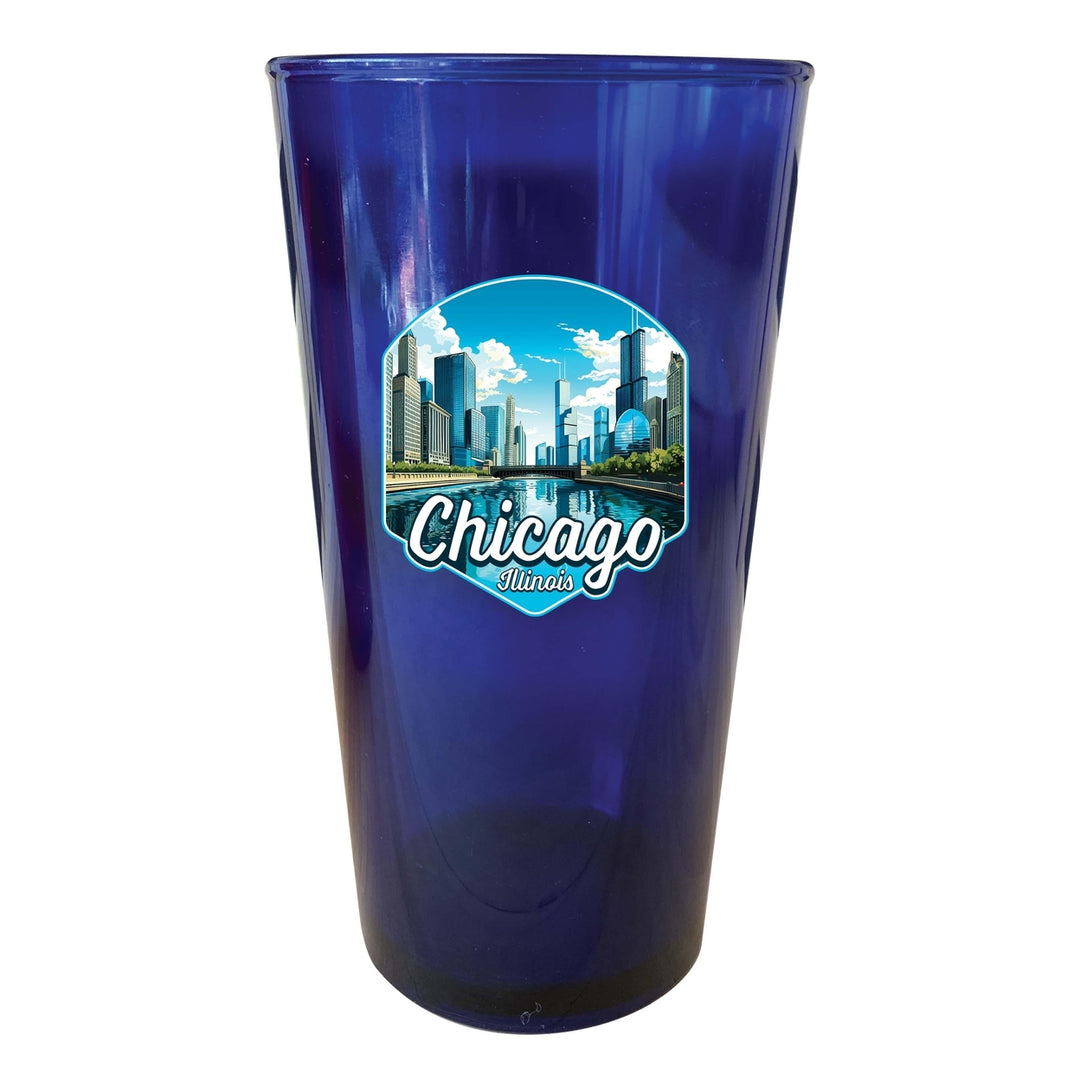 Chicago Illinois A Souvenir Plastic 16 oz pint Image 1