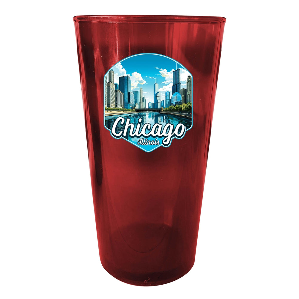 Chicago Illinois A Souvenir Plastic 16 oz pint Image 2