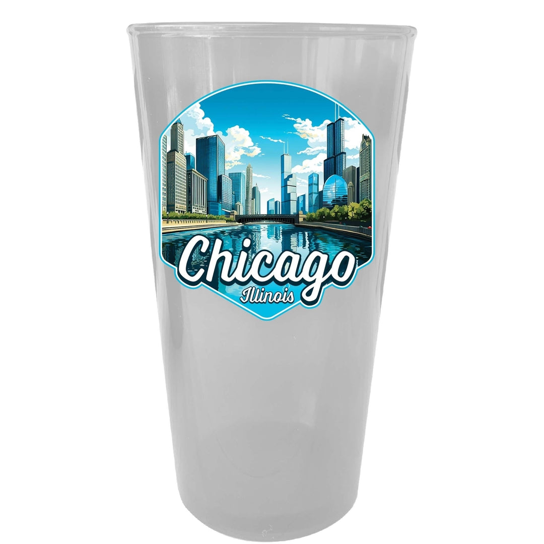 Chicago Illinois A Souvenir Plastic 16 oz pint Image 3