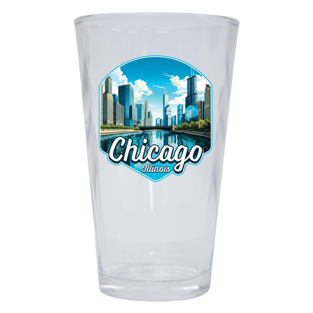 Chicago Illinois A Souvenir 16 oz Pint Glass Image 1