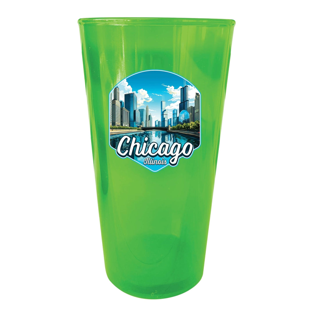 Chicago Illinois A Souvenir Plastic 16 oz pint Image 4