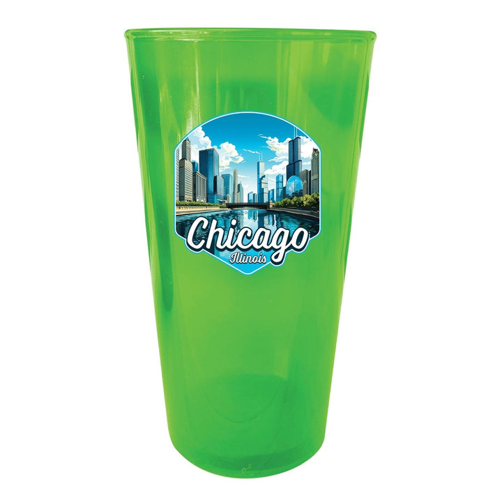 Chicago Illinois A Souvenir Plastic 16 oz pint Image 1