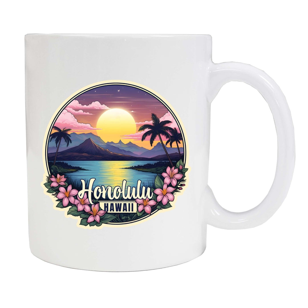 Honolulu Hawaii B Souvenir 12 oz Ceramic Coffee Mug Image 1