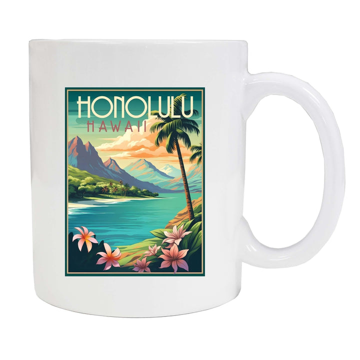 Honolulu Hawaii C Souvenir 12 oz Ceramic Coffee Mug Image 1