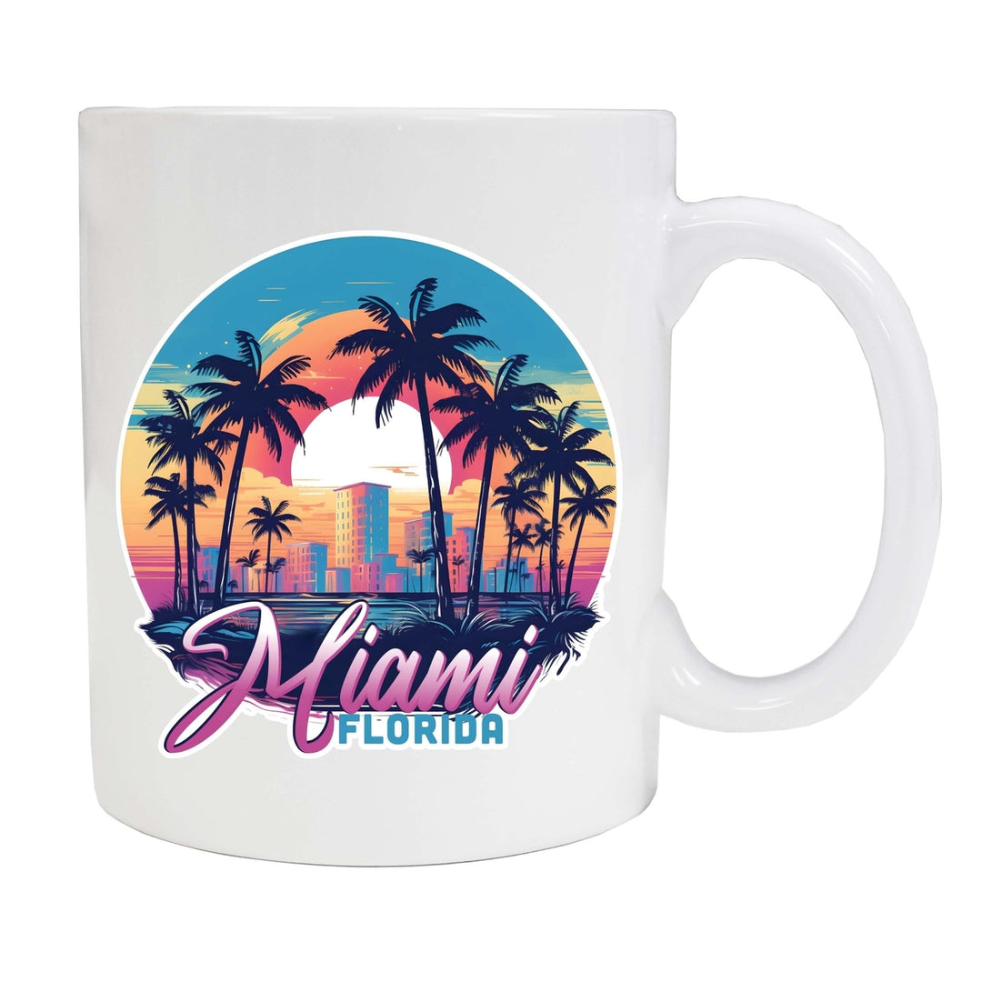 Miami Florida B Souvenir 12 oz Ceramic Coffee Mug Image 1