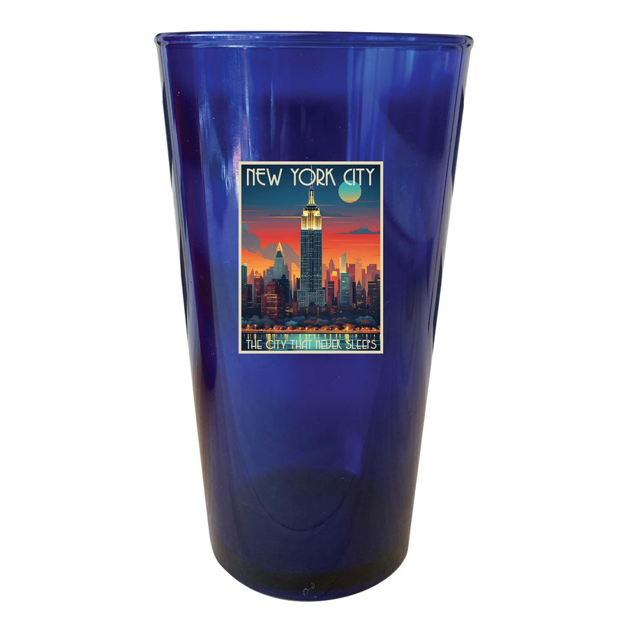 York City B Souvenir Plastic 16 oz pint Image 1