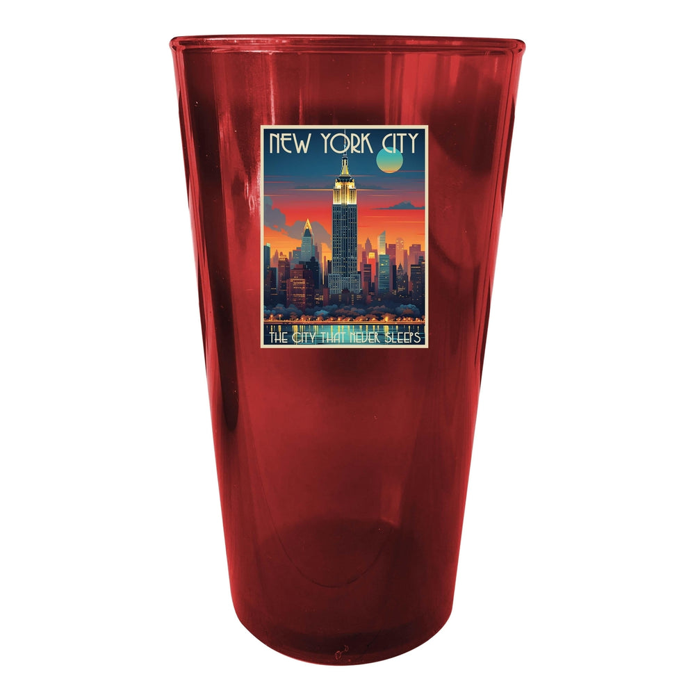 York City B Souvenir Plastic 16 oz pint Image 2