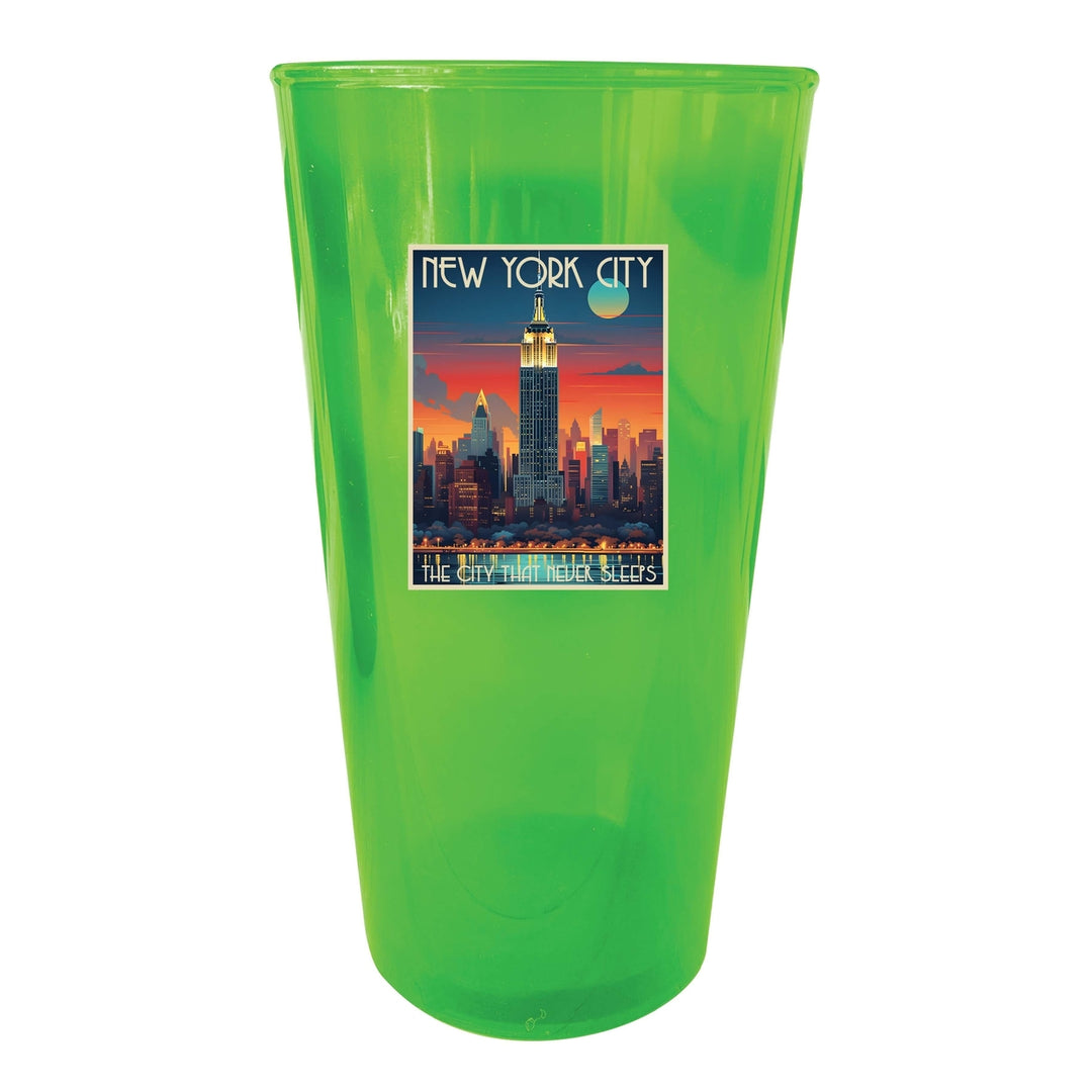 York City B Souvenir Plastic 16 oz pint Image 3