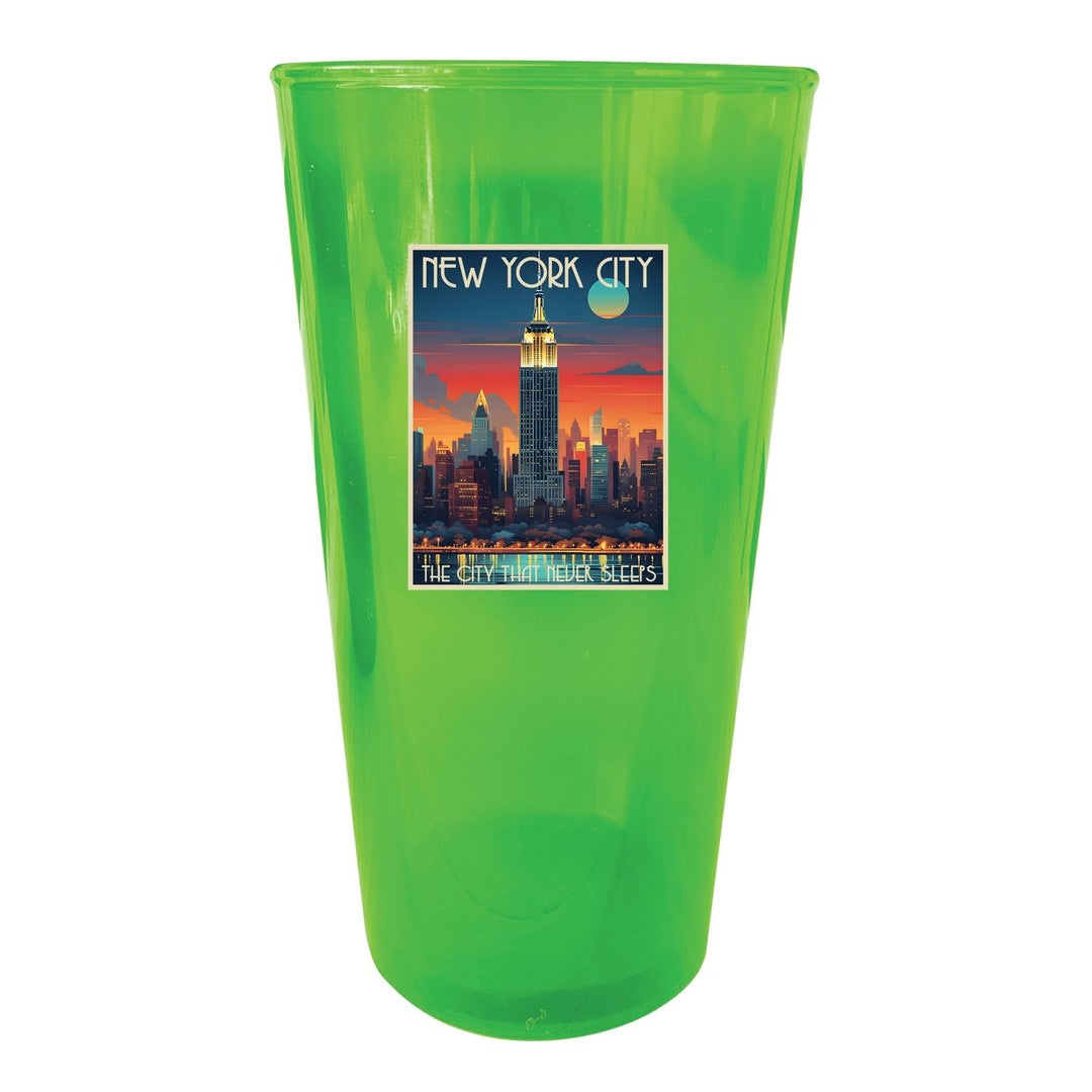 York City B Souvenir Plastic 16 oz pint Image 1