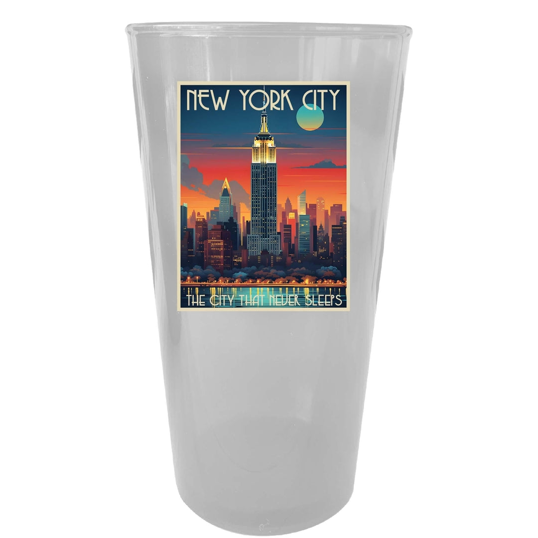 York City B Souvenir Plastic 16 oz pint Image 4