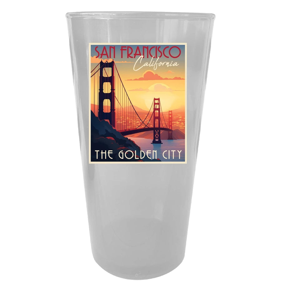 San Francisco California B Souvenir Plastic 16 oz pint Image 1