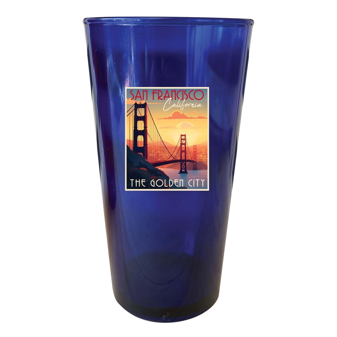 San Francisco California B Souvenir Plastic 16 oz pint Image 2