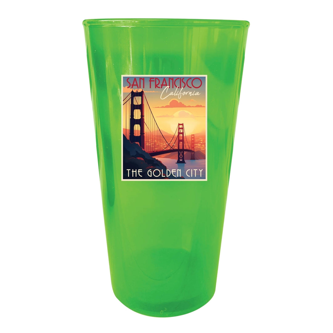 San Francisco California B Souvenir Plastic 16 oz pint Image 3