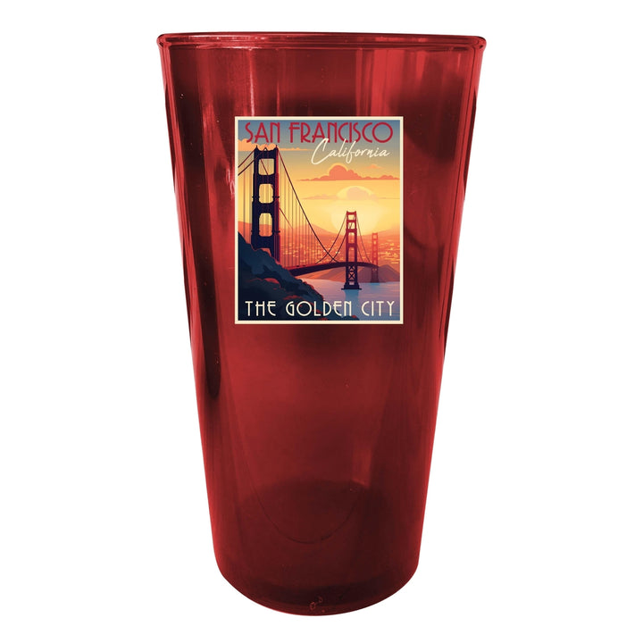 San Francisco California B Souvenir Plastic 16 oz pint Image 4