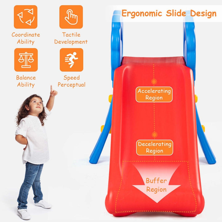 Children Kids Junior Folding Climber Play Slide Indoor Outdoor Toy Easy Store Image 3
