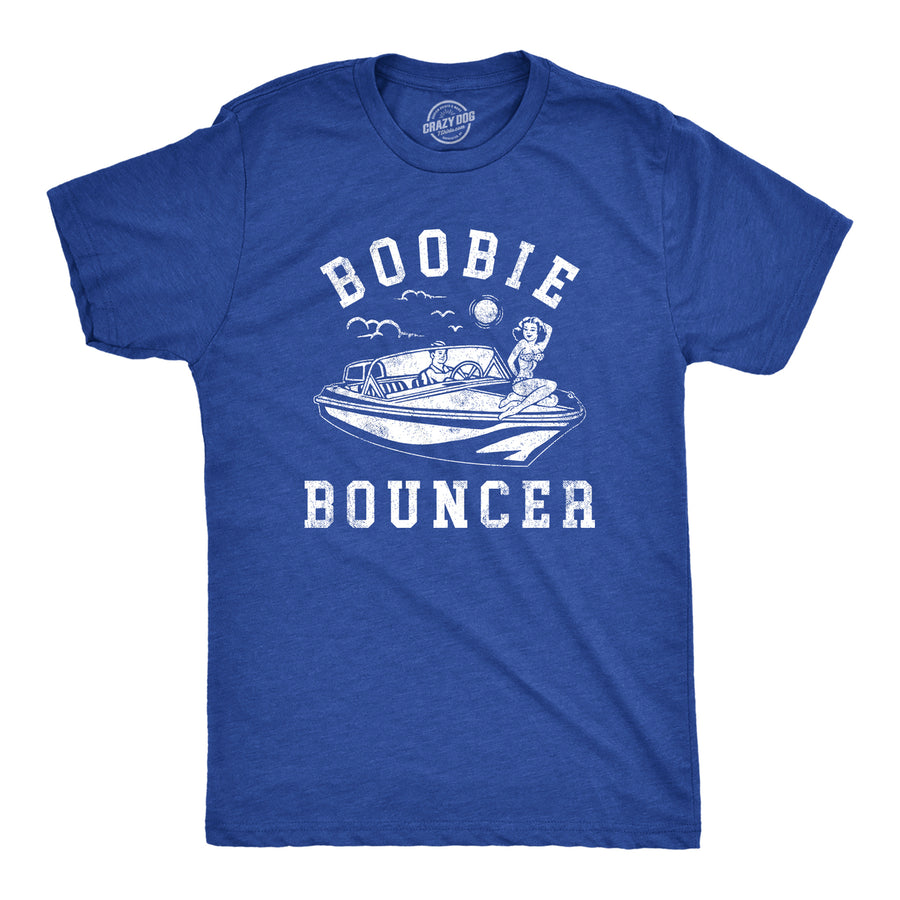 Mens Boobie Bouncer T Shirt Funny Boating Lovers Adult Joke Tee For Guys Image 1