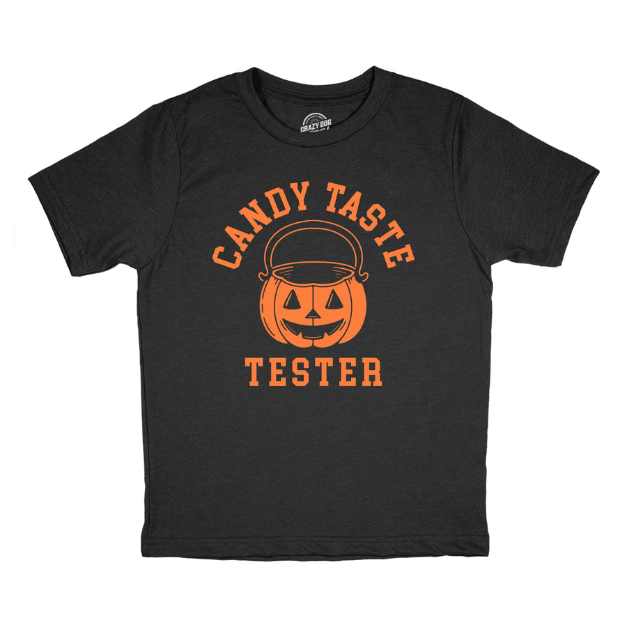 Youth Candy Taste Tester T Shirt Funny Halloween Trick Or Treat Lovers Tee For Kids Image 1