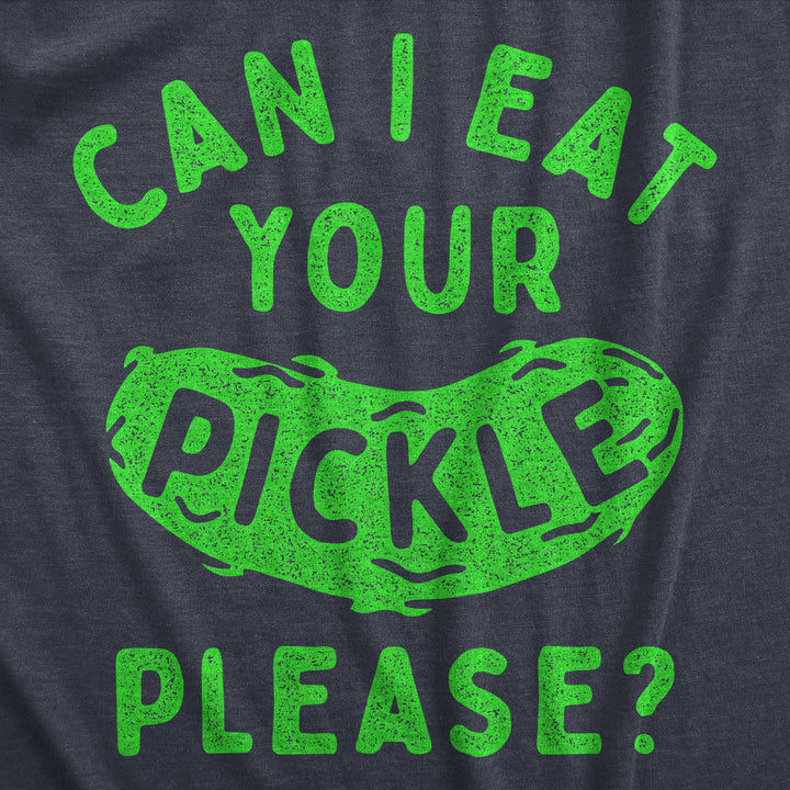 Womens Can I Eat Your Pickle Please T Shirt Funny Dill Pickles Lovers Tee For Ladies Image 2