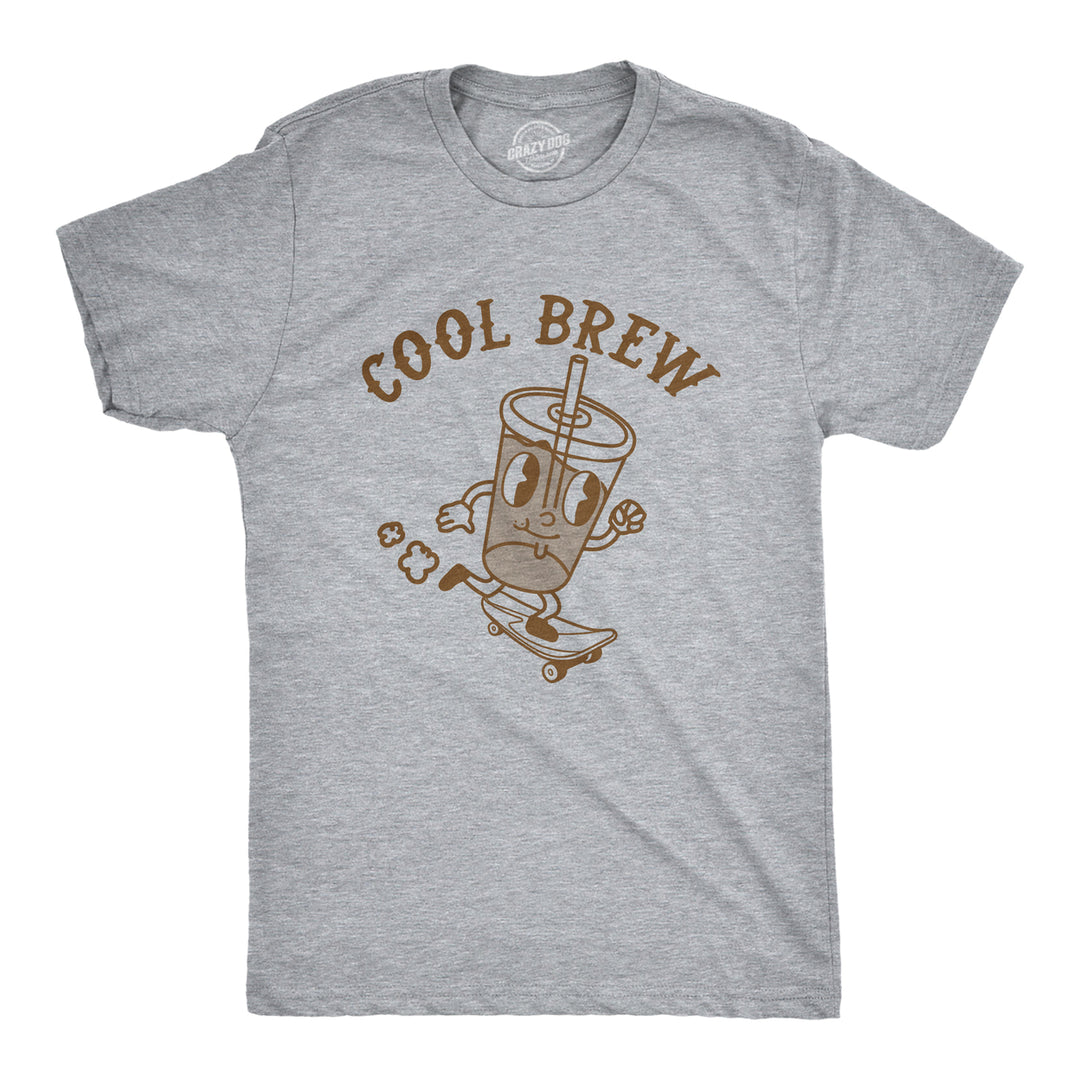 Mens Cool Brew T Shirt Funny Rad Skateboarding Cold Coffee Joke Tee For Guys Image 1