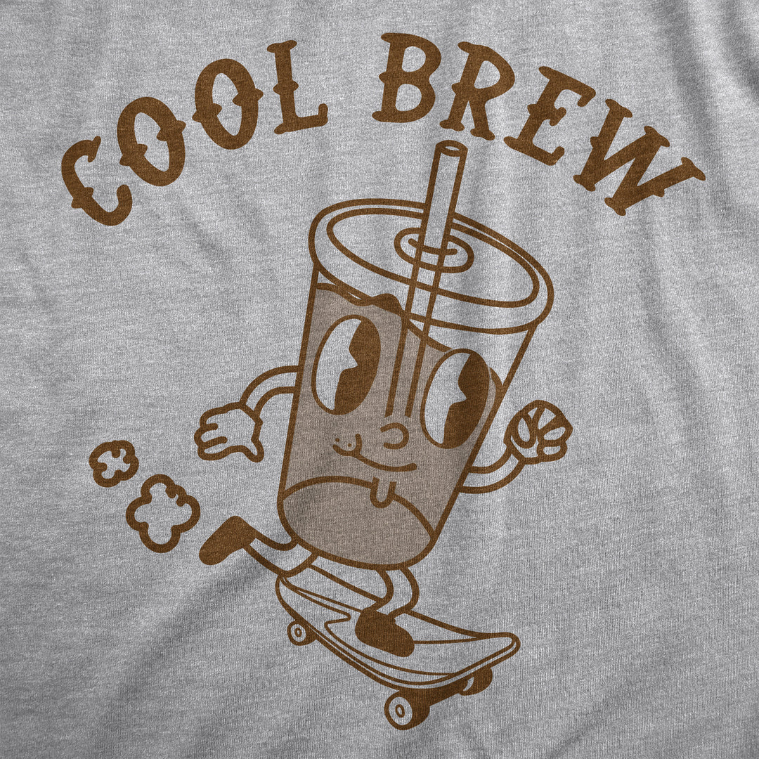 Mens Cool Brew T Shirt Funny Rad Skateboarding Cold Coffee Joke Tee For Guys Image 2