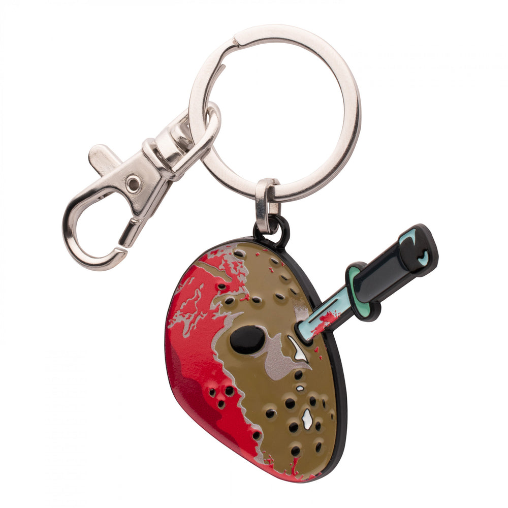 Friday the 13th Jasons Knifed Mask Keychain Image 2