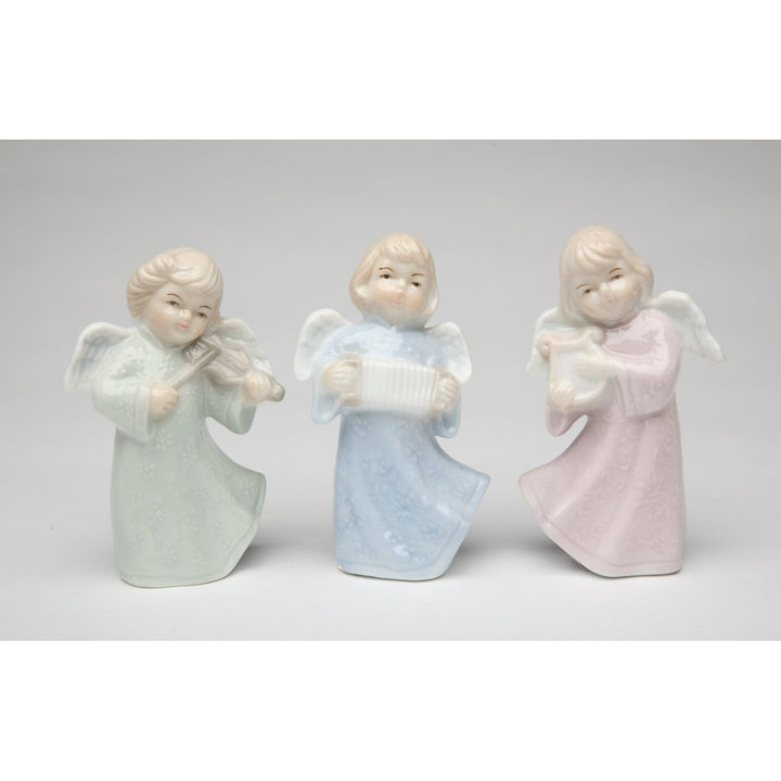 Ceramic Joyful Angels Figurines Set of 3 Baptism Image 3