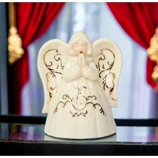 Ceramic Praying Angel Tealight Holder 4in Image 1