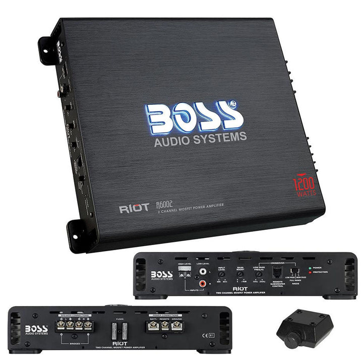 BOSS R6002 Riot Series Car Audio Stereo Amplifier 1200W 2 Channel Class A/B Image 1