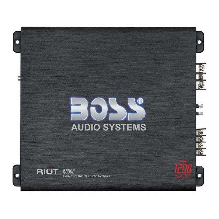 BOSS R6002 Riot Series Car Audio Stereo Amplifier 1200W 2 Channel Class A/B Image 2