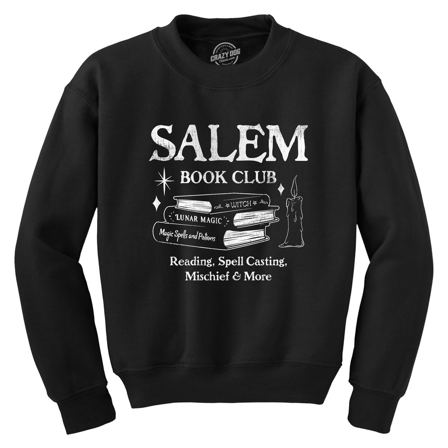 Salem Book Club Crewneck Sweatshirt Funny Halloween Witchcraft Joke Longsleeve Image 1