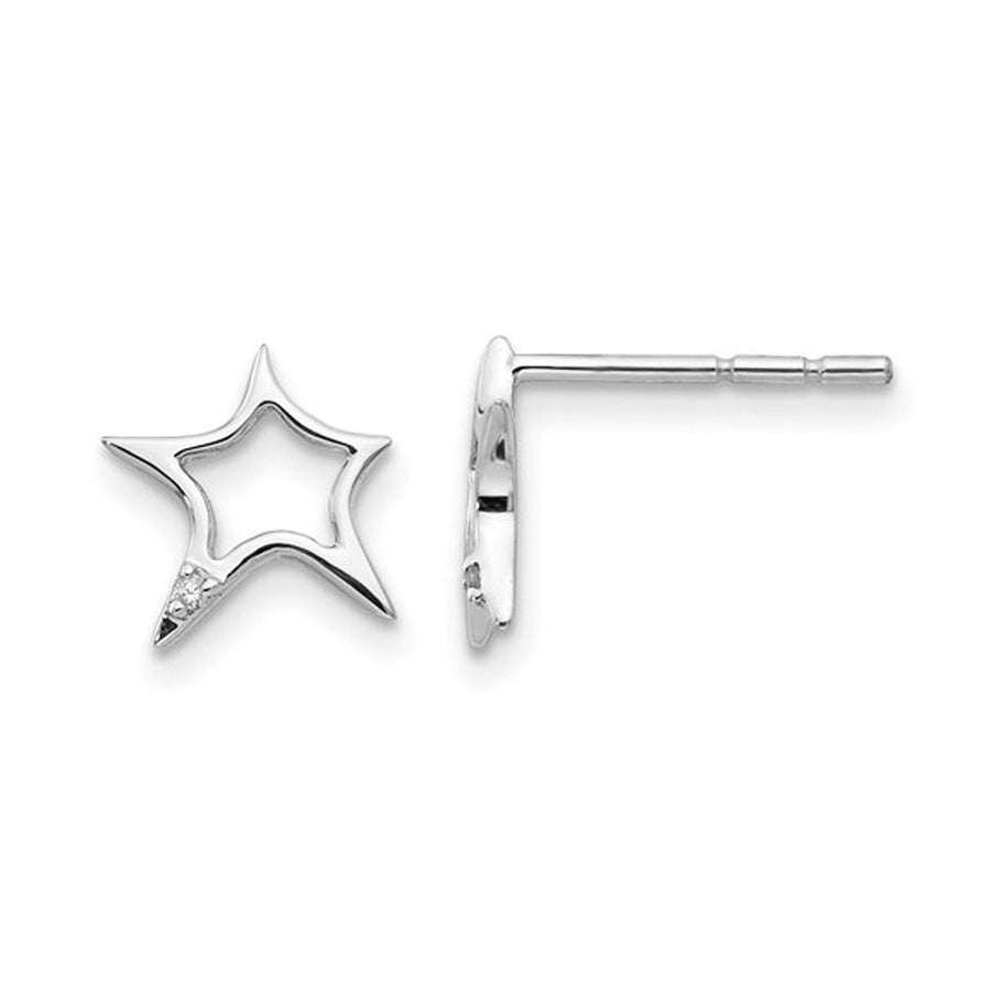 Sterling Silver Star Charm Post Earrings Image 1