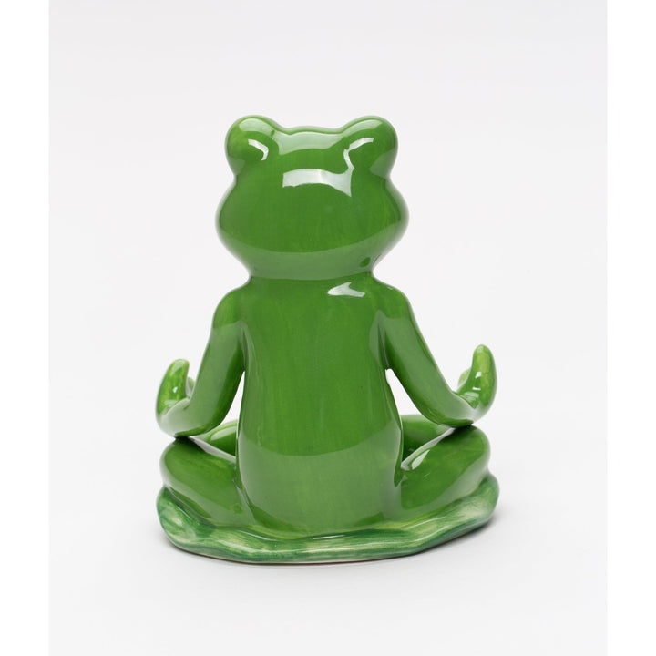 Ceramic Meditating Frog Tealight Candle Holder 4.375in Image 3