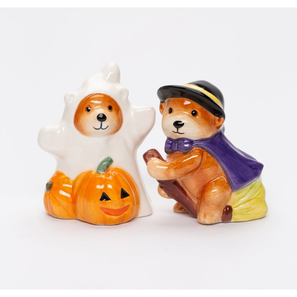 Ceramic Halloween Salt and Pepper Shakers Teddy Bear Witch Ghost Image 2