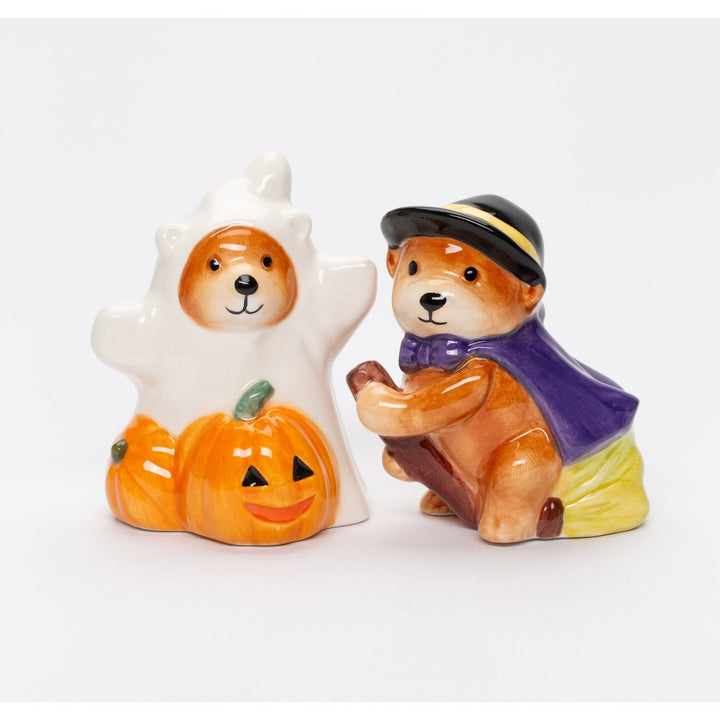 Ceramic Halloween Salt and Pepper Shakers Teddy Bear Witch Ghost Image 2