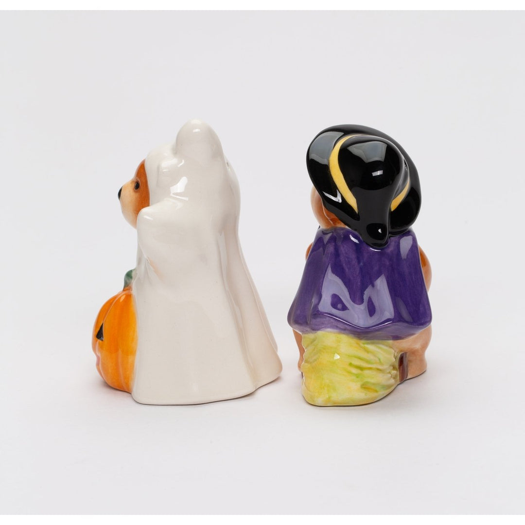 Ceramic Halloween Salt and Pepper Shakers Teddy Bear Witch Ghost Image 3