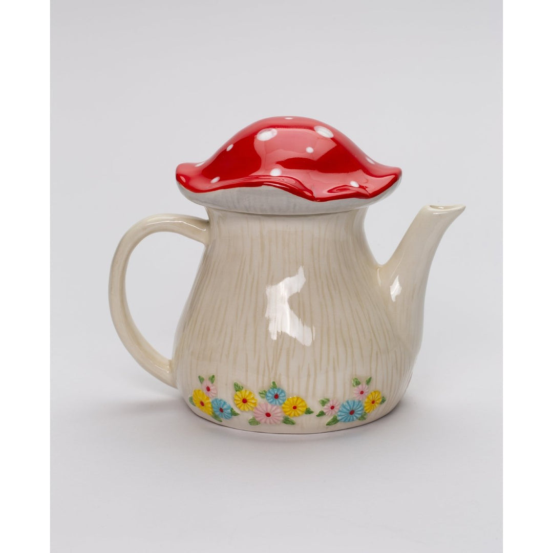 Ceramic Mushroom Teapot 12oz  Farmhouse 6x4x5in Image 4