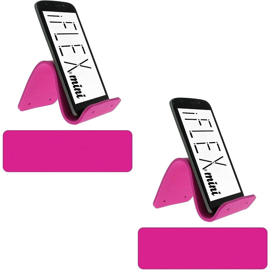 iFLEX Hot Pink Mini Flexible Phone Holder 2-Pack Travel Stand Non-Slip Grip IFLXMNI HTPNK 2PCK Image 1
