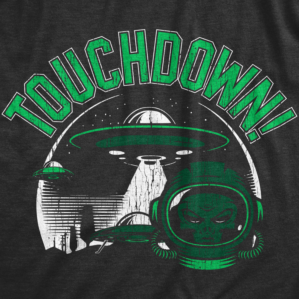 Mens Touchdown T Shirt Funny Alien UFO Football Joke Tee For Guys Image 2