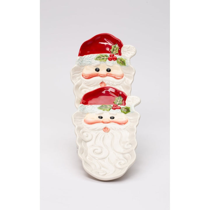 Ceramic Santa Candy Dish Spoon Rest Set of 2 Christmas Gift Image 3