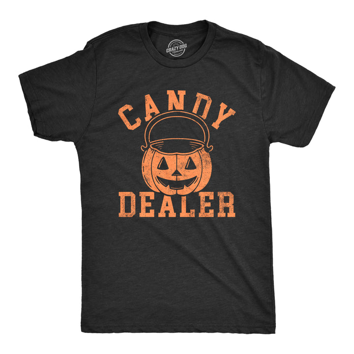 Mens Candy Dealer T Shirt Funny Halloween Trick Or Treat Candies Joke Tee For Guys Image 1