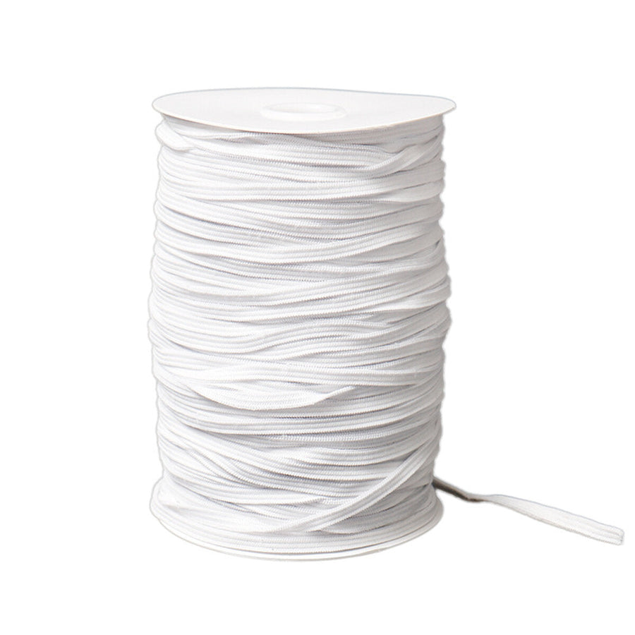 100/160 Yards DIY Elastic Band Sewing Crafting Making Braided Cords Knit White Image 1
