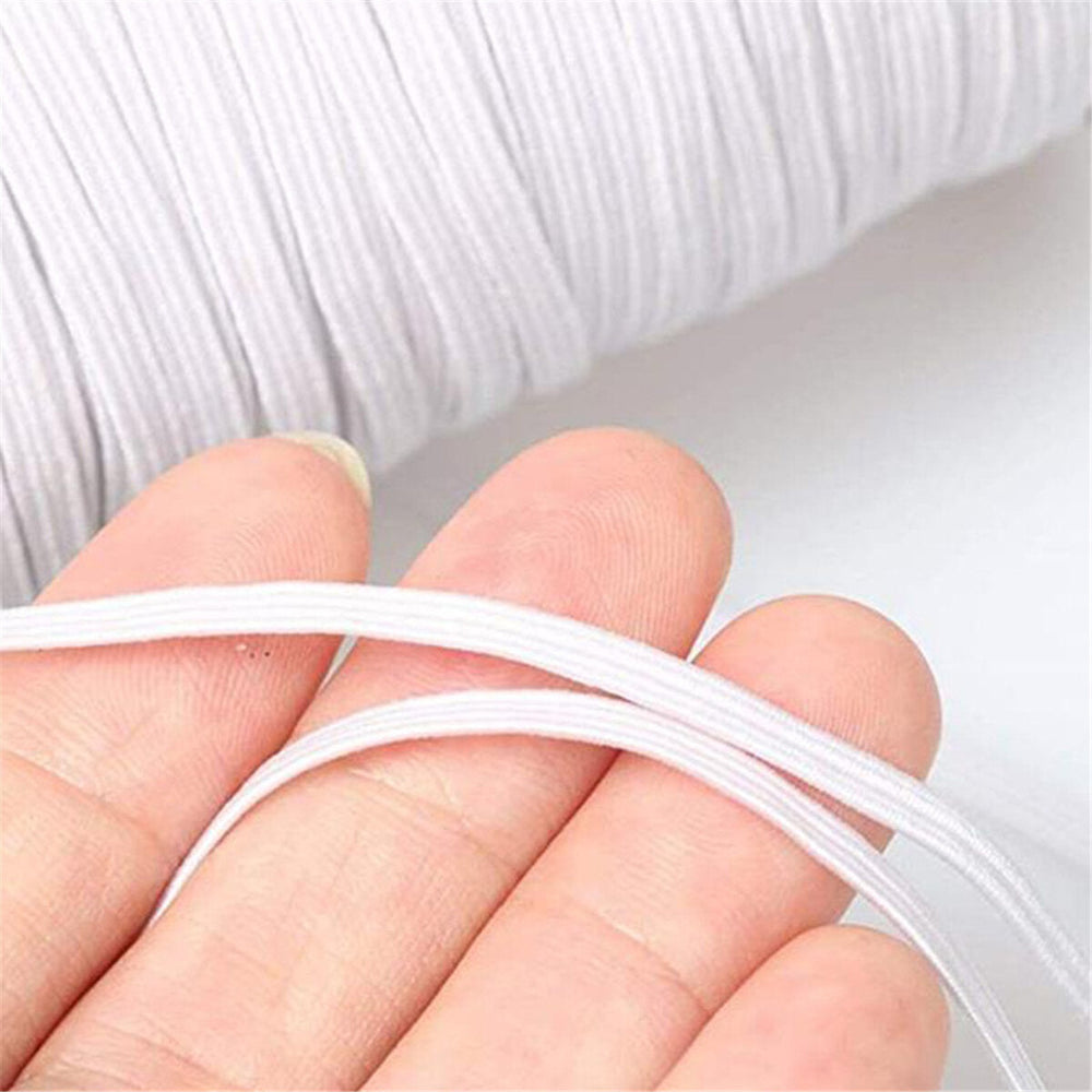 100/160 Yards DIY Elastic Band Sewing Crafting Making Braided Cords Knit White Image 2