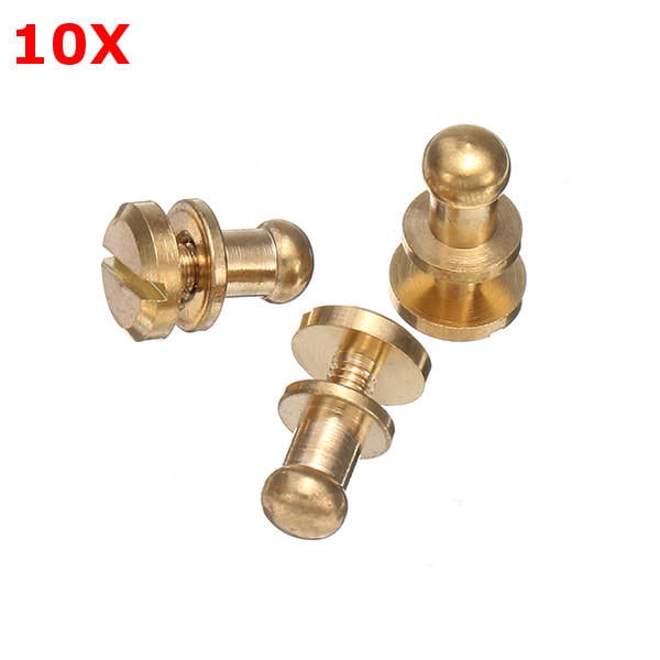 10Pcs Brass Monk Head Nipple Nail Belt Screw Belt Luggage Accessories DTTT Image 2