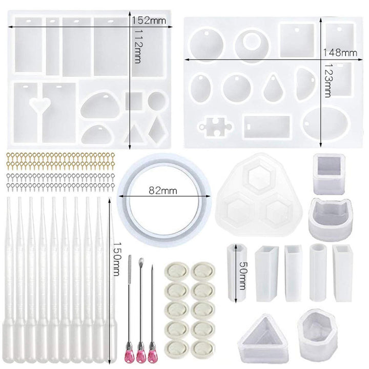 135Pcs/Set Silicone Resin Casting Mold Epoxy Set Jewelry Pendant Mould Tool Craft Image 1