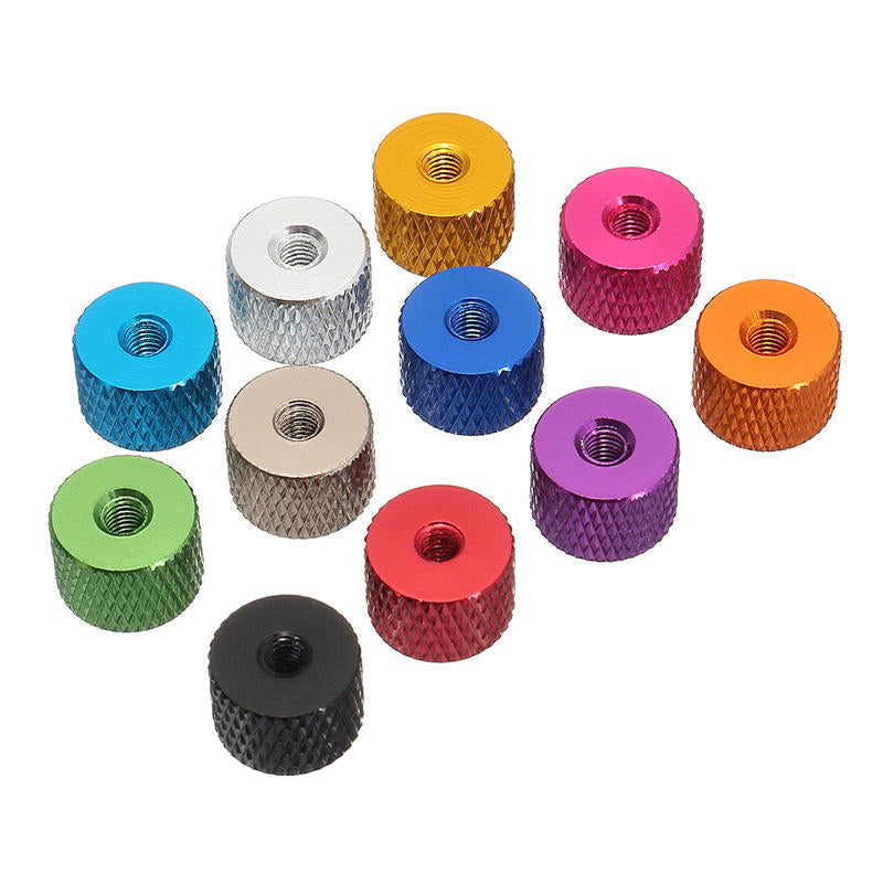 10Pcs M3 Knurled Thumb Nut Thread Grommet Gasket Washer Spacer Multi-color Aluminum Alloy Image 1