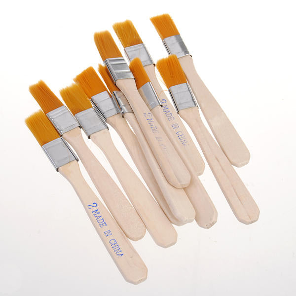 10pcs Solder Flux Paste Brush With Wooden Handle Reballing Tool Image 2