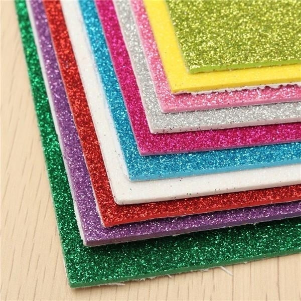 10Pcs 8x12 Inch Adhesive Glitter Paper Card Assorted Colors Scrapbooking Crafts Image 6