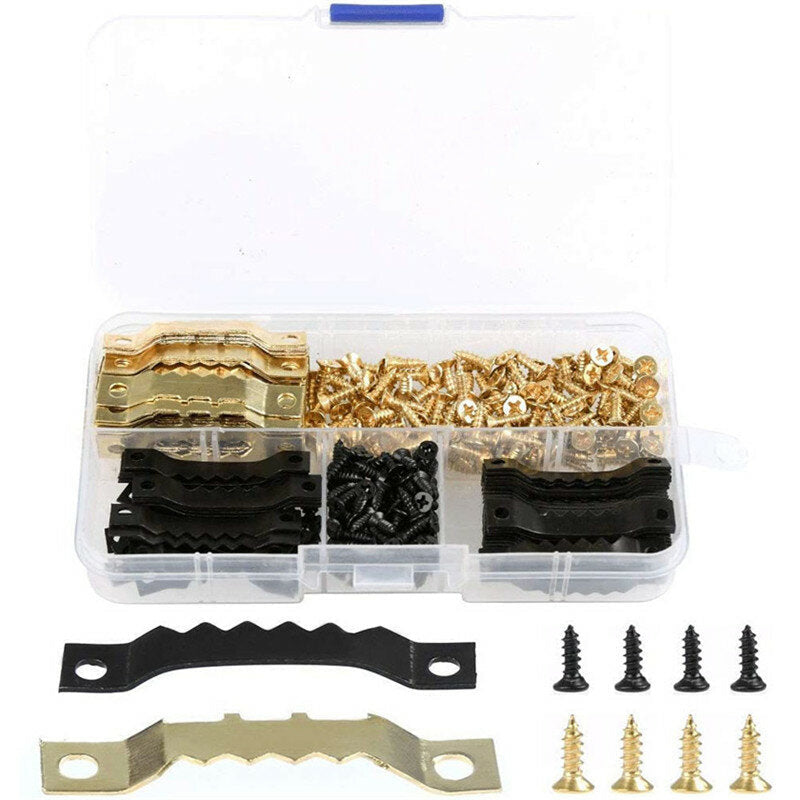 120 Set Sawtooth Picture Hanger with Screws Photo Frame Hanging Hooks with Compartment Box Image 1